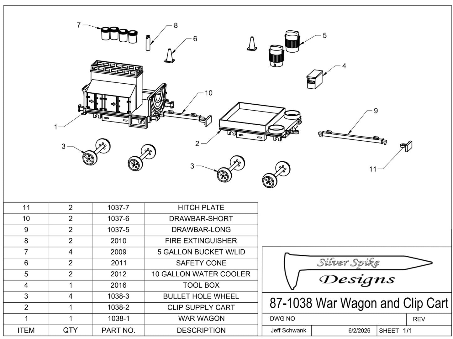 War wagon and gang storage cart set