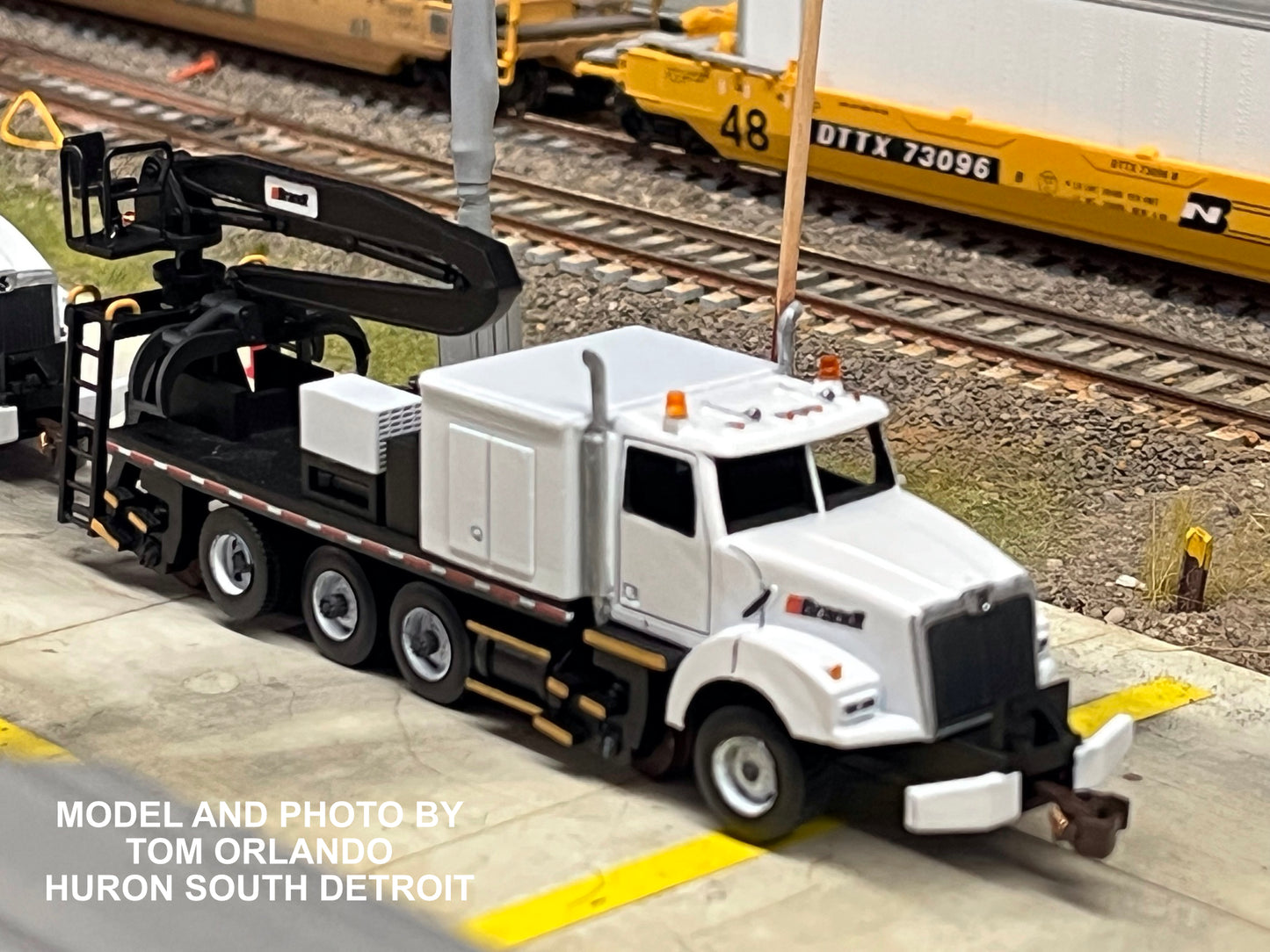 Hirail Boom Truck rail car mover ROAD MODE