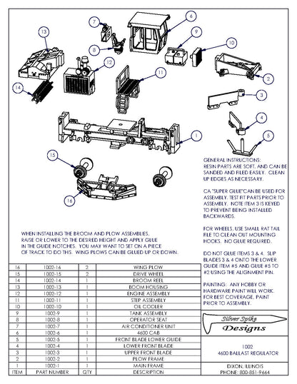 HO Scale 4600 Box Cab Ballast Regulator Kit