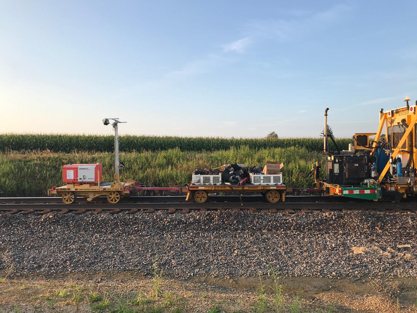 Light Tower and Tie Plate Cart Set