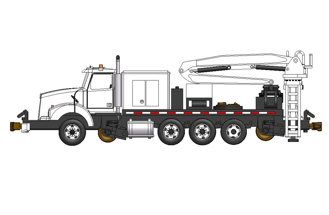 Hirail Boom Truck rail car mover ROAD MODE – Silver Spike Designs