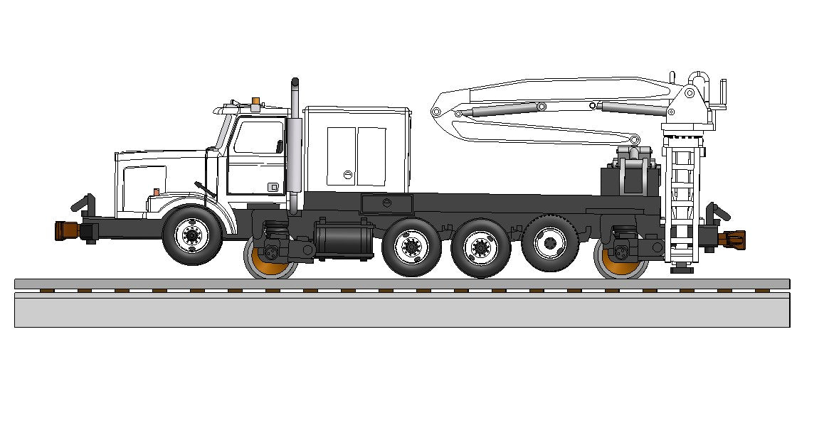 HO Phase I Hirail Boom Truck rail car mover both modes