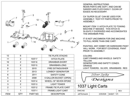 Light Tower and Tie Plate Cart Set