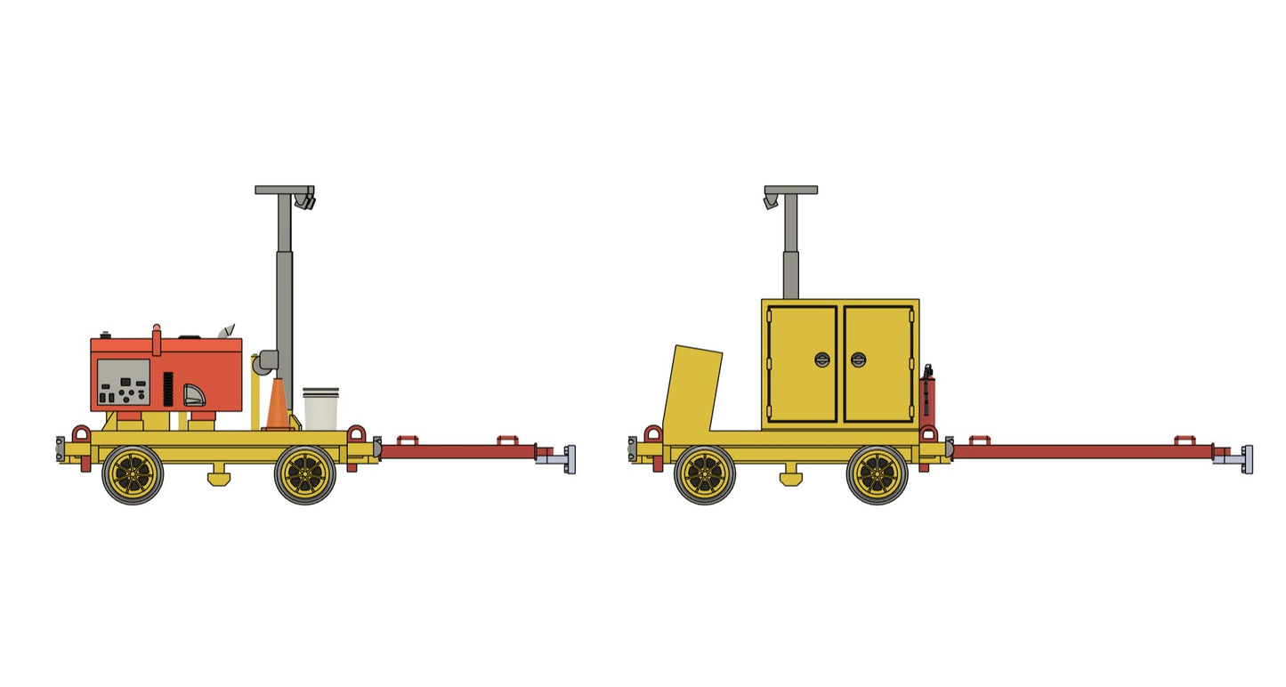 Light Tower and Tie Plate Cart Set