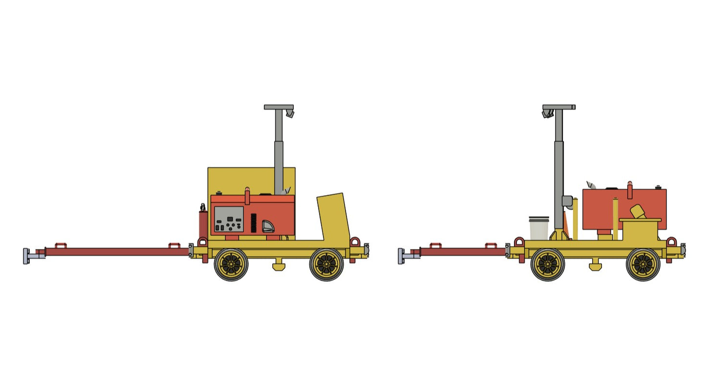 Light Tower and Tie Plate Cart Set