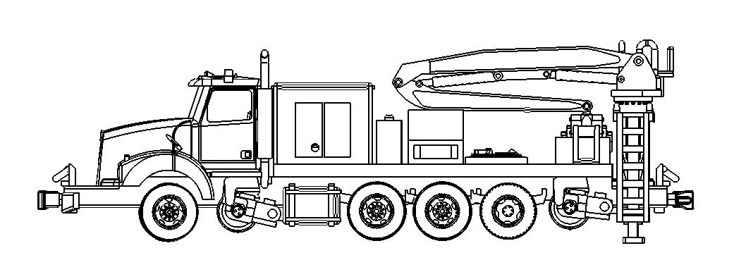 HO Hirail Boom Truck rail car mover ROAD MODE